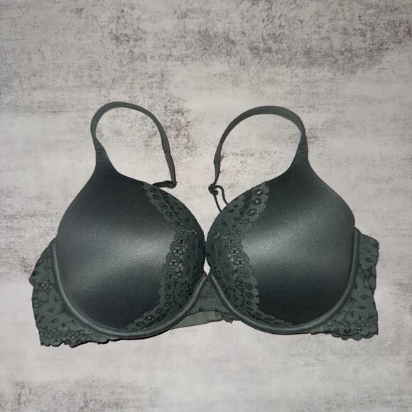 Victoria’s Secret Perfect Shape Bra Green Lace Size 36D Underwire - Picture 1 of 5